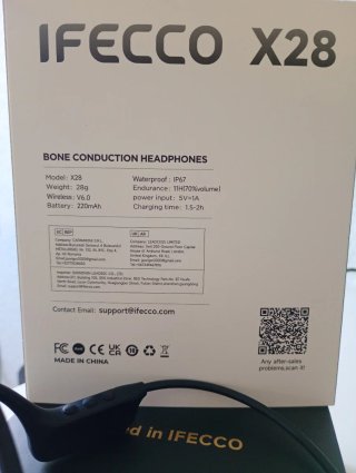IFECCO X28 Auriculares Conducción Ósea Negro