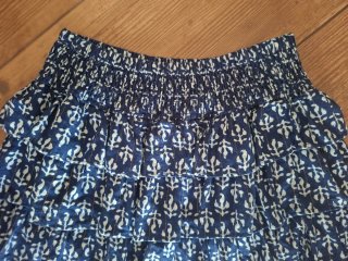 Falda volantes Brownie azul y blanco