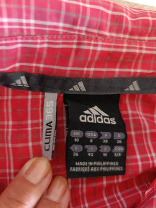 Camicia a quadri Adidas donna rossa