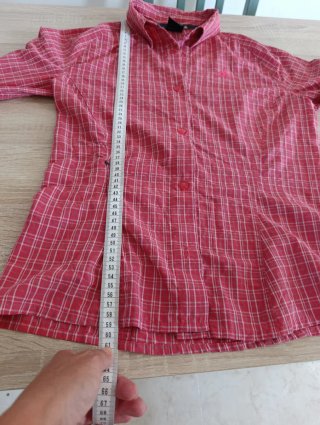 Camicia a quadri Adidas donna rossa
