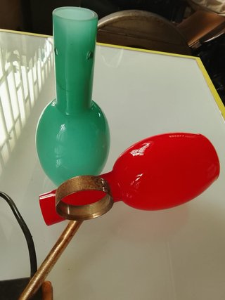 Applique Lampada Vetro Rosso e Turchese