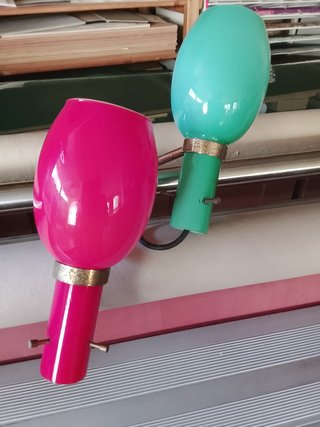 Applique Lampada Vetro Rosso e Turchese