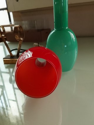 Applique Lampada Vetro Rosso e Turchese