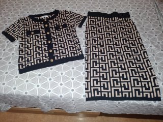 Conjunto T36 Marrón Chocolate y Beige