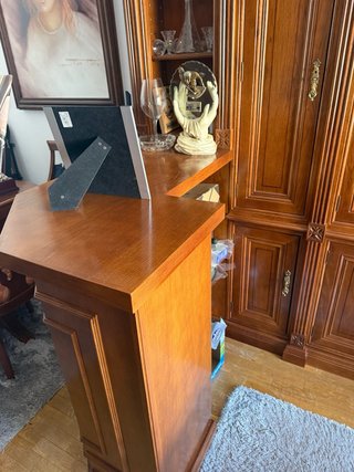 Mueble de salón completo madera de castaño macizo.