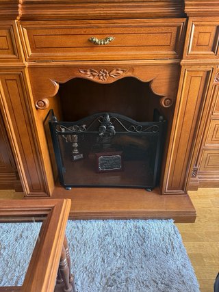 Mueble de salón completo madera de castaño macizo.