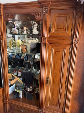 Mueble de salón completo madera de castaño macizo.