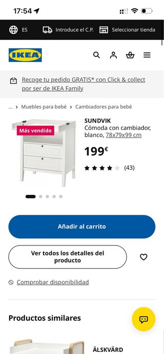 Cambiador Bebé Ikea Sundvik Blanco