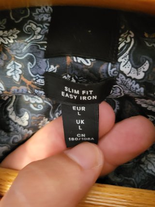 Camisa H&M Slim Fit Estampada Talla L