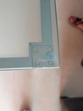 Mesa cristal templado y metal