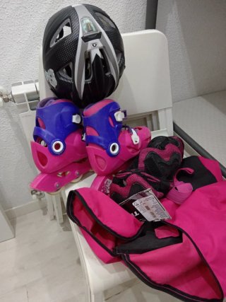 Pack Patines, Casco y Protecciones Infantil