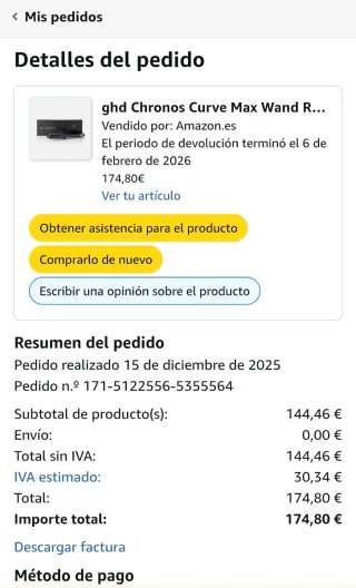 GHD Chronos Curve Max Wand Rizador (SIN CAJA)
