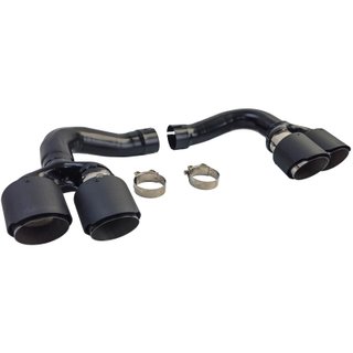 COLAS DE ESCAPE DOBLES CARDONO+ MARCO DE MOLDURA NEGRO BRILLANTE BMW X6 E71 08-14