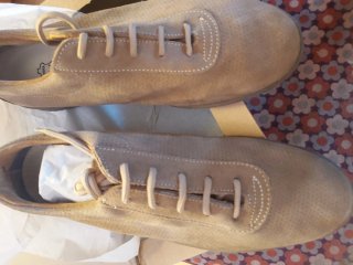 Scarpe unisex in pelle beige/marrone