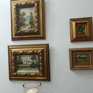 Juego de 4 cuadros decorativos dorados