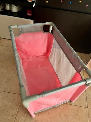 Cuna de juguete infantil rosa