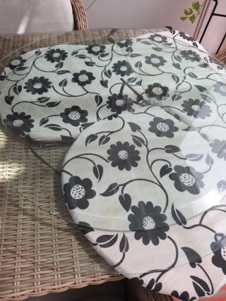 Sobremesa de cristal para mesa redonda