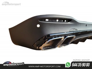 DIFUSOR TRASERO NEGRO CON COLAS CROMO PARA MERCEDES GLE/GLS W167