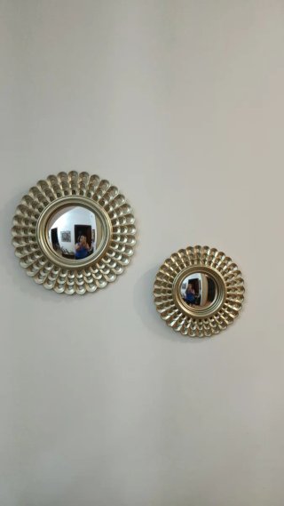 Espejos Decorativos Dorados (Set de 2)