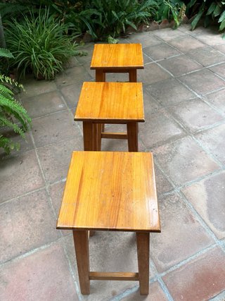 Pack 3 Taburetes Altos Madera 75cm