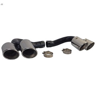 COLAS DE ESCAPE DOBLES CROMADAS + MARCO DE MOLDURA NEGRO BRILLANTE BMW X6 E71 08-14