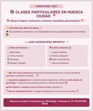 CLASES PARTICULARES E.S.O. (HUESCA CIUDAD)