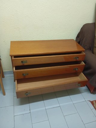 Cómoda vintage 3 cajones madera
