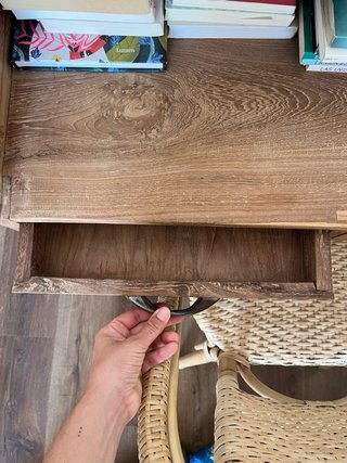 Escritorio bureau antiguo de teca, pieza única.