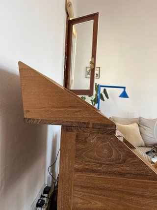 Escritorio bureau antiguo de teca, pieza única.