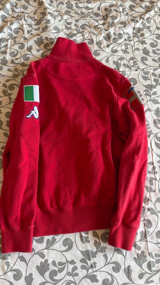 Felpa Kappa Piemonte Vintage Rossa Zip M
