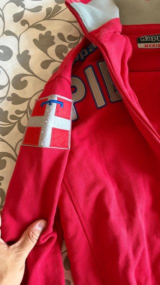Felpa Kappa Piemonte Vintage Rossa Zip M