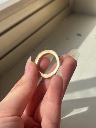 Anello Dorato Semplice con Strass Elegante