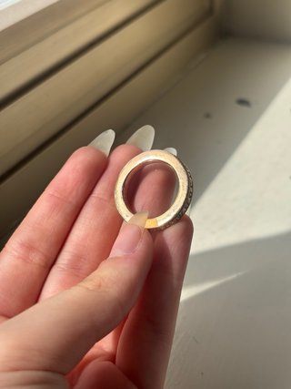 Anello Dorato Semplice con Strass Elegante