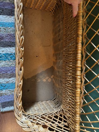 Baúl sillón de mimbre