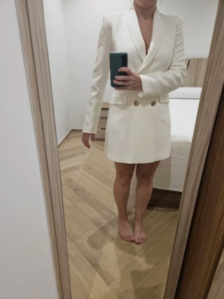 Vestido blazer Zara blanco