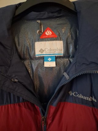 Plumífero Columbia Azul y Rojo