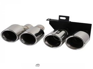 DIFUSOR TRASERO EN NEGRO BRILLANTE PARA BMW SERIE 5 F10/F11 + COLAS CROMO