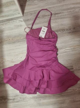 Vestido Zara Mini Volantes Fucsia