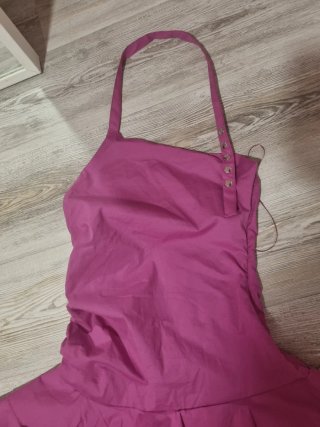 Vestido Zara Mini Volantes Fucsia