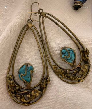 Tris orecchini oro e turchese