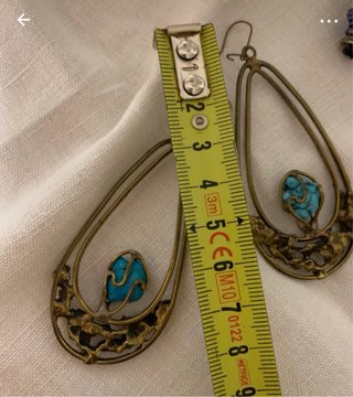 Tris orecchini oro e turchese