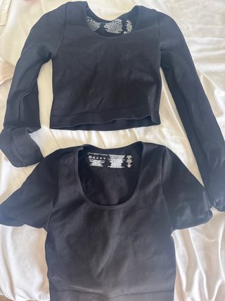 Conjunto 2 Tops Negro Escote Redondo