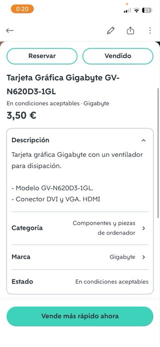 Tarjeta Gráfica Gigabyte