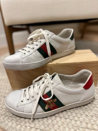 Zapatillas Gucci Ace Bee piel blanca talla 41