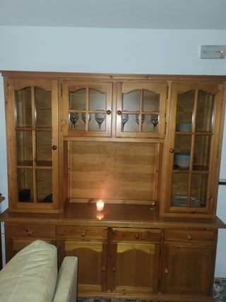 Alacena / Vitrina Salón Madera y Cristal