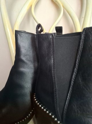Botines Alpe Piel Tacón Cómodo Elástico Negro