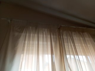 2 Patas Cortinas Blancas con Ganchos y Barra