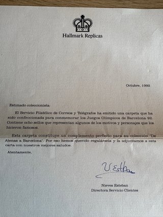 Serie Olímpica Barcelona 92 Sellos + certificado