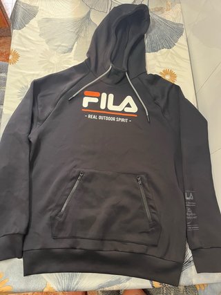 Sudadera Fila Negra con Capucha clasica