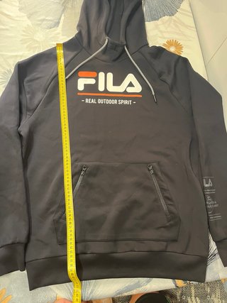 Sudadera Fila Negra con Capucha clasica